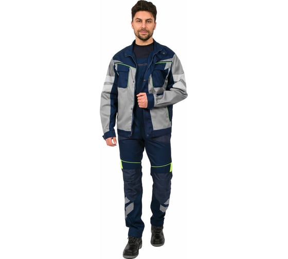 Укороченная мужская куртка ФАКЕЛ PROFLINE SPECIALIST серый/темно-синий, размер 60-62, рост 182-188 87468810.010 1