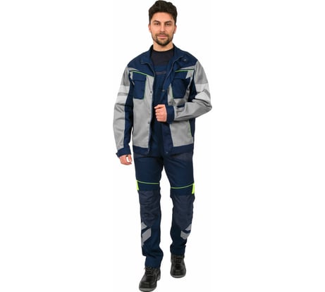 Укороченная мужская куртка ФАКЕЛ PROFLINE SPECIALIST серый/темно-синий, размер 52-54, рост 170-176 87468810.005