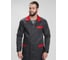 Мужской халат ФАКЕЛ Технолог, темно-серый/красный, 60-62; 182-188 87489715.009 2