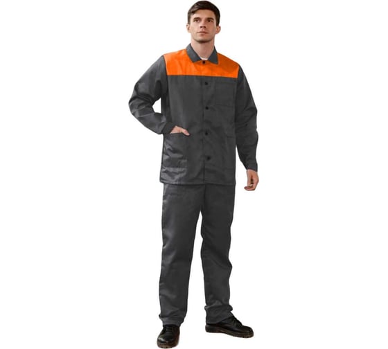 Костюм ФАКЕЛ Аскет-1, темно-серый/оранжевый, р. 52-54, рост 170-176 87489827.005 1