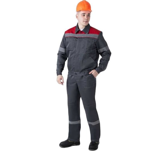 Костюм с полукомбинезоном ФАКЕЛ Легионер-2 СОП, темно-серый/красный, р. 48-50, рост 182-188 87490696.004