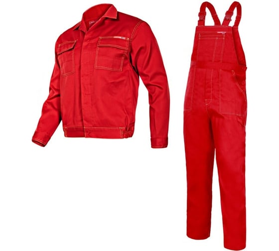Рабочий комплект (куртка, полукомбинезон) LAHTI PRO красный, р. XL, рост 188 LPQE88XL 1