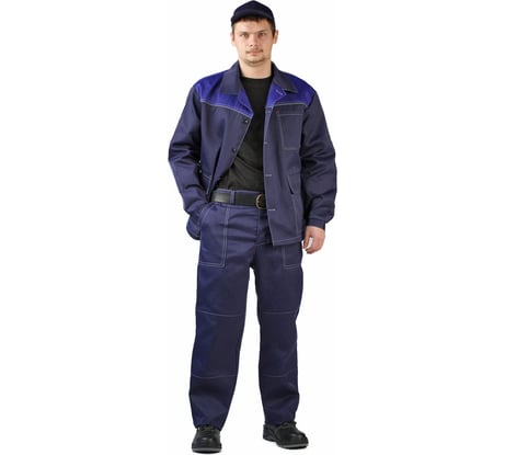 Летний мужской костюм URSUS Дамаск темно-синий с васильковым КОС316-002; 60-62, 170-176