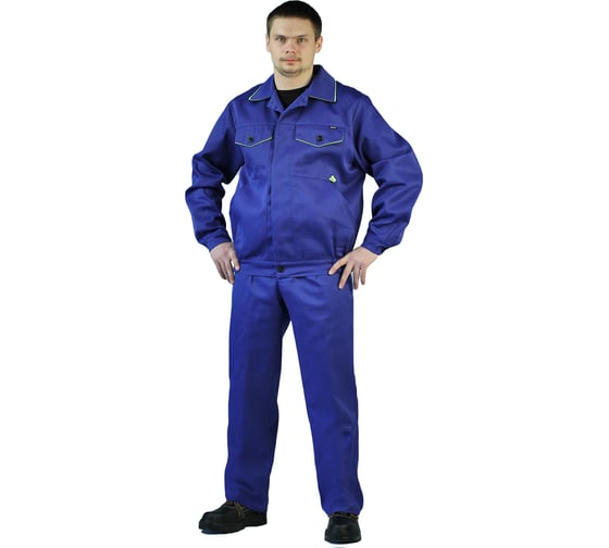 Летний мужской костюм URSUS Дока васильковый с лимонным КОС622-033; 60-62, 182-188 1