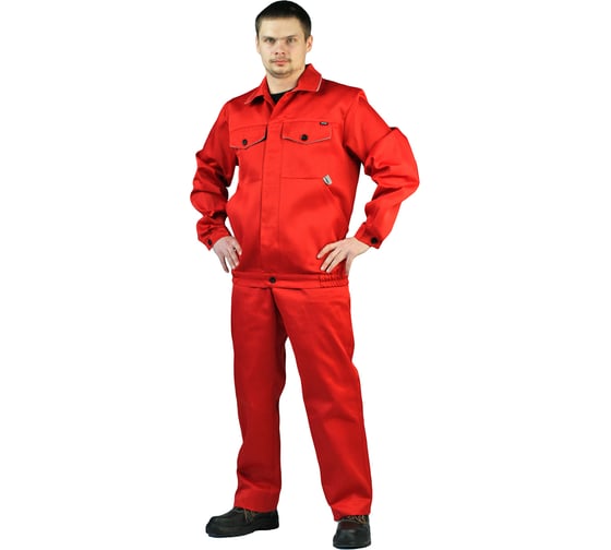 Летний мужской костюм URSUS Дока красный с серым КОС622-241; 48-50, 170-176 1