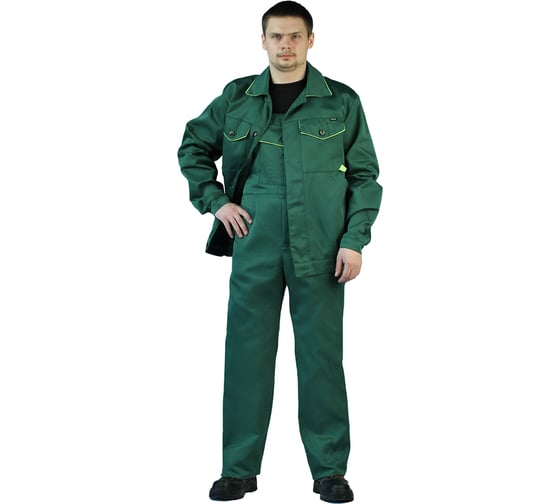 Летний мужской костюм URSUS Дока темно-зеленый с лимонным КОС622-123; 56-58, 170-176 1