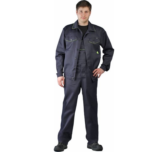 Летний мужской костюм URSUS Дока темно-синий с лимонным КОС622-010; 44-46, 182-188 1