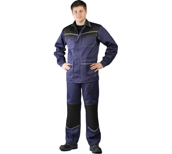 Летний мужской костюм URSUS Передовик темно-синий/черный, размер 48-50, рост 182-188 КОС526-008 1