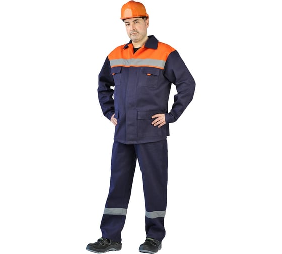 Летний мужской костюм с СОП URSUS синий/оранжевый КОС113-001; 48-50, 170-176