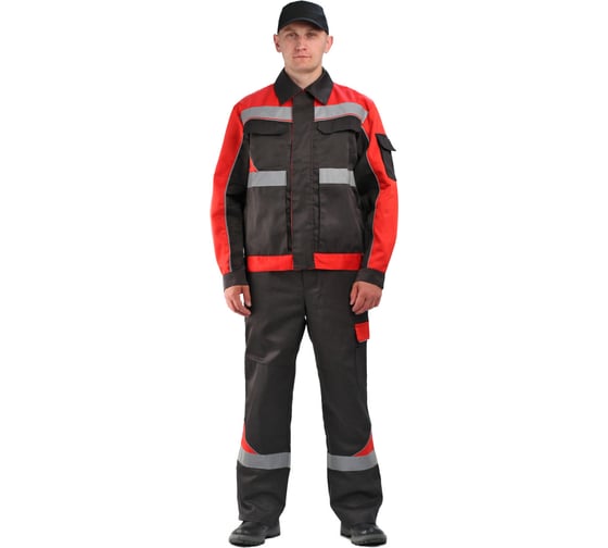 Летний мужской костюм URSUS Базис черный/красный КОС116-240; 48-50, 182-188 1