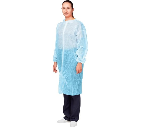 Халат на кнопках ООО Комус 30 гр, 3XL, голубой, 10 шт 1477239