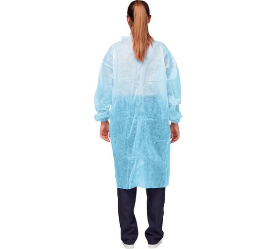 Халат на кнопках ООО Комус 30 гр, 3XL, голубой, 10 шт 1477239