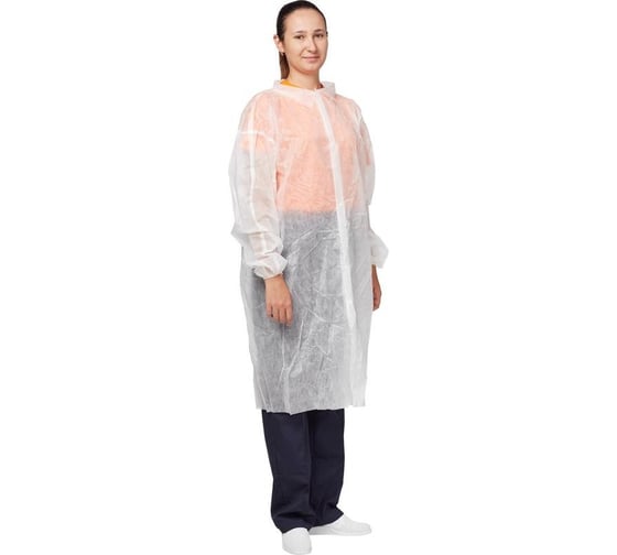 Халат на кнопках ООО Комус 30 гр, 4 XL, белый, 10 шт 1477236