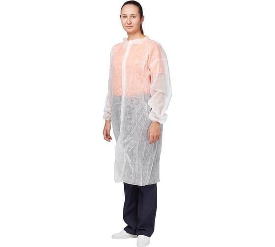 Халат на кнопках ООО Комус 30 гр, 4 XL, белый, 10 шт 1477236