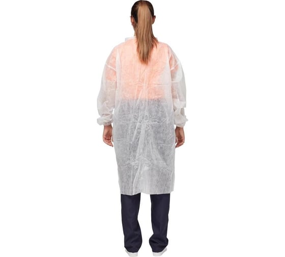 Халат на кнопках ООО Комус 30 гр, 4 XL, белый, 10 шт 1477236