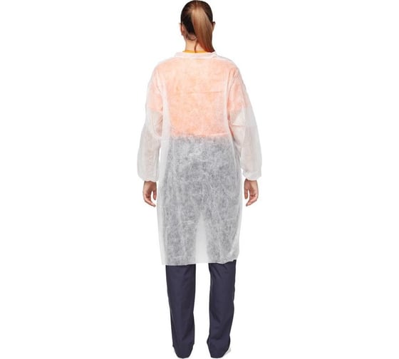 Халат на липучках ООО Комус 30 гр, 3XL, белый, 10 шт/упак 1477233