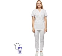 Женский медицинский костюм ООО Комус м24 кбр белый, размер 46, рост 158-170 1750277
