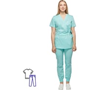 Женский медицинский костюм ООО Комус м24 кбр бирюзовый, размер 50, рост 158-170 1750343
