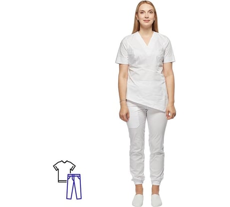 Женский медицинский костюм ООО Комус м25 кбр белый, размер 52, рост 158-170 1750356