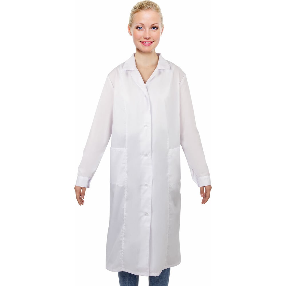 Халат медицинский ОФИСМАГ женский, белый, тиси, размер 48-50, рост 170 ...