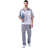 Мужской костюм ГК Спецобъединение ПУЛЬС, белый/серый, р. 96-100, рост 170-176 Кос 082/ 96/170