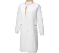 Халат СОЮЗСПЕЦОДЕЖДА ЛИНДРЕД ЭВЕЛИН длинный рукав, белый/персик, размер 48-50, рост 170-176 2000000284385