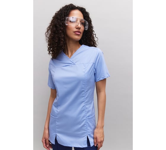 Блуза женская ООО ГУП Бисер Вена-2 голубой, размер 44-46, рост 170-176 4660391413894 1