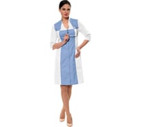Женский халат Авангард. Профессиональная экипировка LL1102 белый/голубой, р. 116/158-164 507088