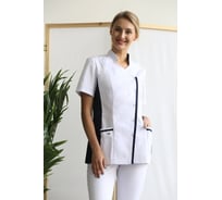 Блуза ДОКТОР СТИЛЬ Венеция, белая т.синим NEW ЛУ 1228.29/112, XXL/3XL