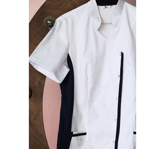 Блуза ДОКТОР СТИЛЬ Венеция, белая т.синим NEW ЛУ 1228.29/112, XXL/3XL