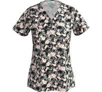 Блуза СОЮЗСПЕЦОДЕЖДА Эргофайв Актив (ERGOFIVE Active) EAJW02 женская принт розовые цветы на сером, 58 (2XL) 2000000275116