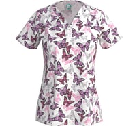 Блуза СОЮЗСПЕЦОДЕЖДА Эргофайв Актив (ERGOFIVE Active) EAJW02 женская принт бабочки на светлом, 52 (L) 2000000275369