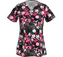 Блуза СОЮЗСПЕЦОДЕЖДА Эргофайв Актив (ERGOFIVE Active) EAJW02 женская принт розовые цветы на темном, 54-56 (XL) 2000000275284