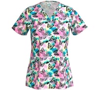 Блуза СОЮЗСПЕЦОДЕЖДА Эргофайв Актив (ERGOFIVE Active) EAJW02 женская принт яркие бабочки, 52 (L) 2000000275451