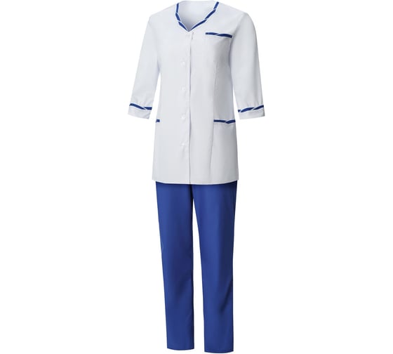 Костюм СОЮЗСПЕЦОДЕЖДА Ольга, белый/васильковый, р.50, рост 158-164 2000000037660 1