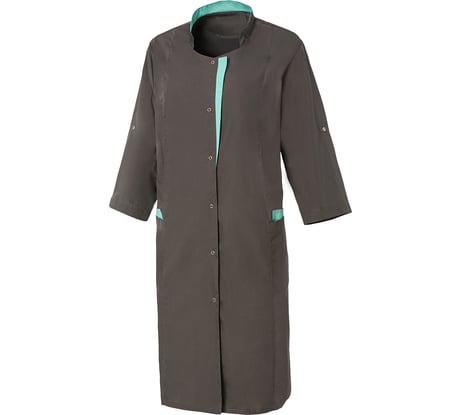 Женский халат СОЮЗСПЕЦОДЕЖДА ЭВЕЛИН рукав 3/4, графит/мятный, р. 48-50, рост 170-176 2000000144986