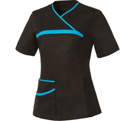 Женская блуза СОЮЗСПЕЦОДЕЖДА ОРИОН черная/бирюза, р. 48-50, рост 158-164 2000000142890