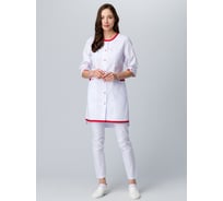 Женский халат Факел Симпл-003 MedLine, белый/красный, размер 50 87482330.005