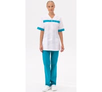 Костюм ГК Спецобъединение АНЮТА, белый-зеленый (136-140, 158-164) Кос 739/136/158