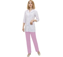 Медицинский женский костюм Tekca Line Эконом, белый/розовый, р.48-50, рост 170-176 2000000201979