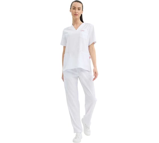 Костюм женский TRUD RS72614 блузка/брюки, белый, 4XL(54-56) 4610410934145