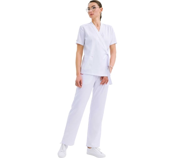 Костюм женский TRUD RS72616 блузка/брюки, белый, S(42-44) 4610410934190