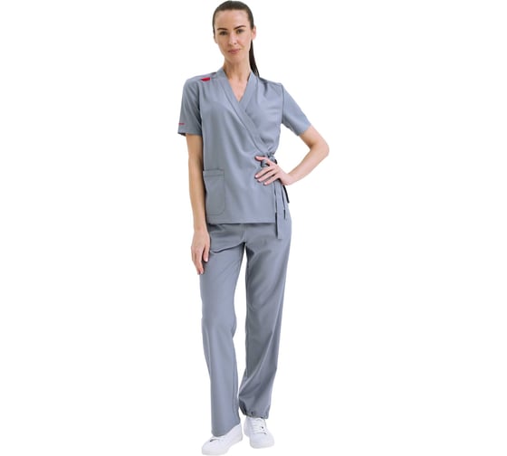 Костюм женский TRUD RS72616 блузка/брюки, серый 2XL(50-52) 4610410936392