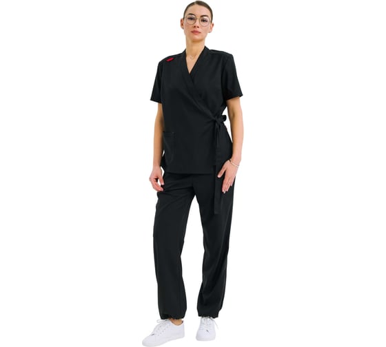 Костюм женский TRUD RS72616 блузка/брюки, черный M(44-46) 4610410934367