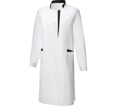 Халат СОЮЗСПЕЦОДЕЖДА ЭВЕЛИН длинный рукав, белый/черный, р. 44-46, рост 158-164 2000000145433