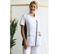 Блуза ДОКТОР СТИЛЬ Венеция NEW белый/темно-синий ЛУ 1228.29/80/XS