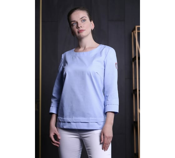 Блуза ДОКТОР СТИЛЬ Лодочка New голубая ЛЛ 2226.06/116, 3XL 1