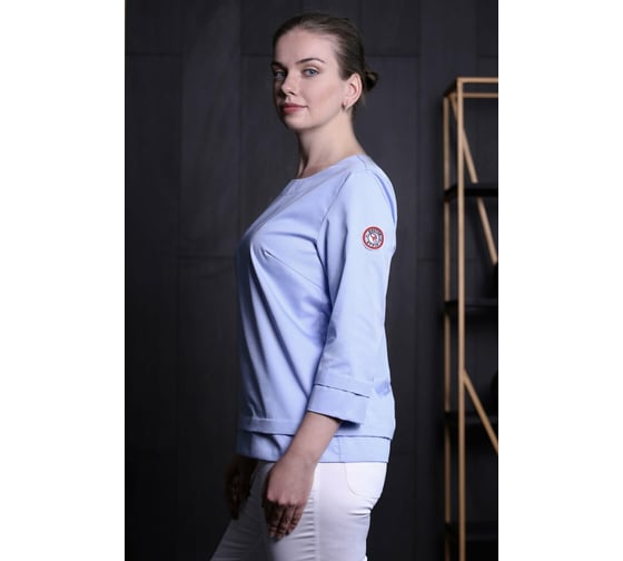 Блуза ДОКТОР СТИЛЬ Лодочка New голубая ЛЛ 2226.06/116, 3XL