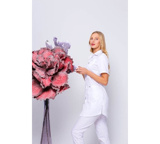 Блуза ДОКТОР СТИЛЬ Сафари белая ЛЛ 2229.01/120/3XL/4XL 1