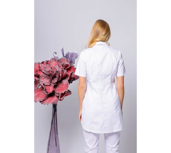 Блуза ДОКТОР СТИЛЬ Сафари белая ЛЛ 2229.01/120/3XL/4XL